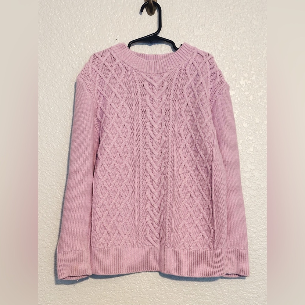 Crewcuts Purple Cable Knit Sweater - Girl Size 12